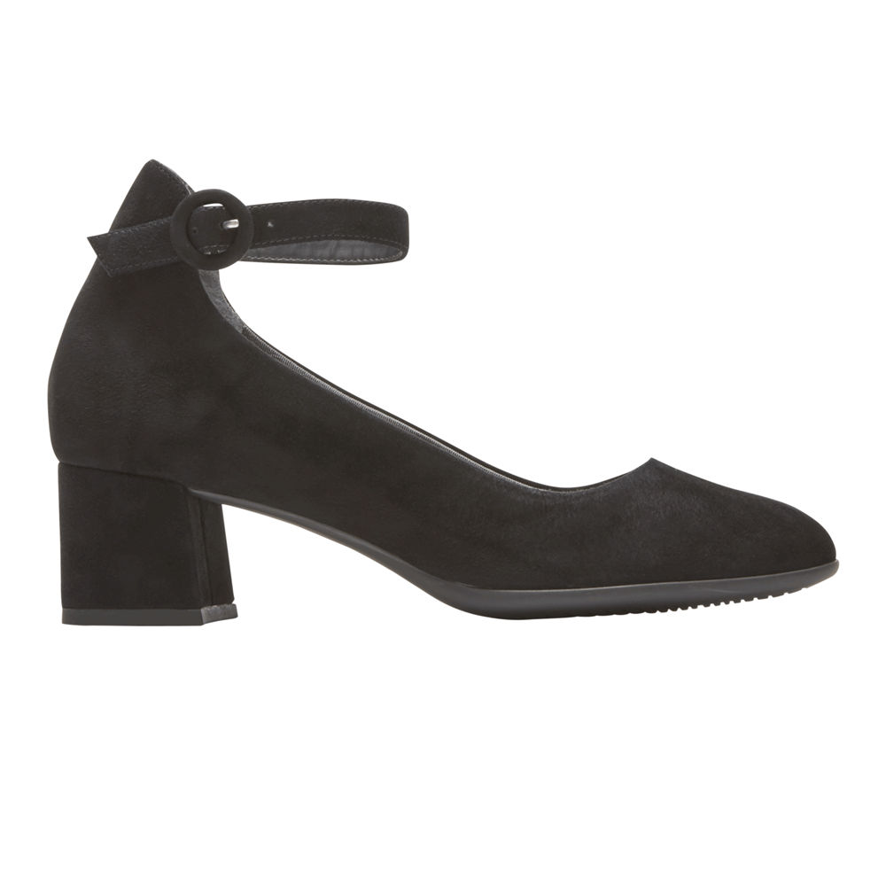 Zapatos De Tacones Rockport Mujer Mexico - Total Motion Novalie Ankle-Strap Negros - NMZDC3472